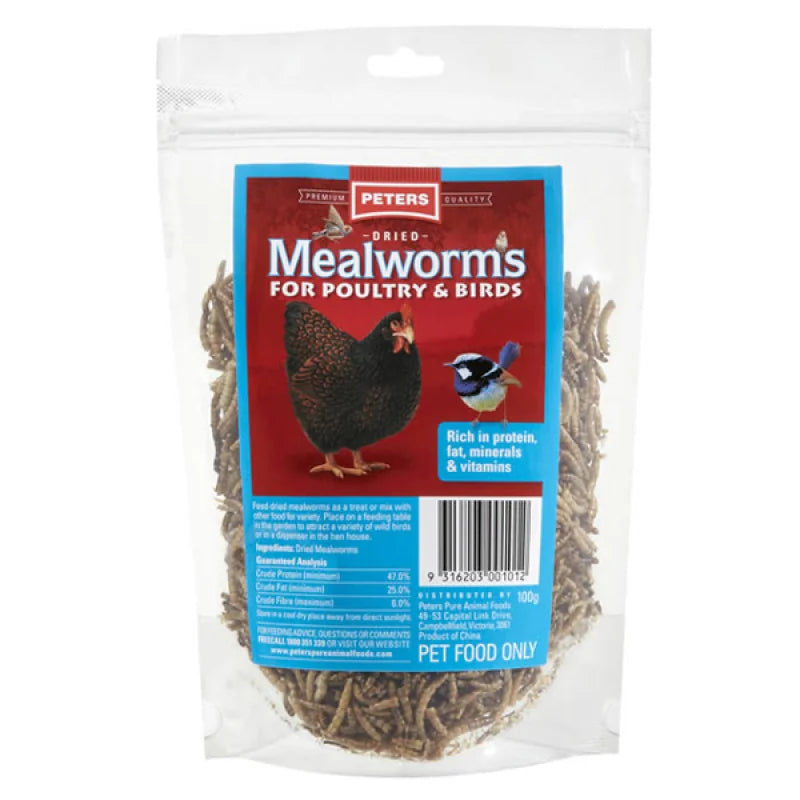 Peters Dried Mealworms 100G